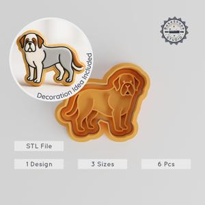Saint Bernard Cookie Cutter & Stamp Set, Dog Bakeware, 3 Sizes, Perfect for Fondant, Animal Lover Gift PRODUCT_265