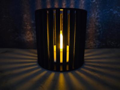 LED tea light holder ribbed design
