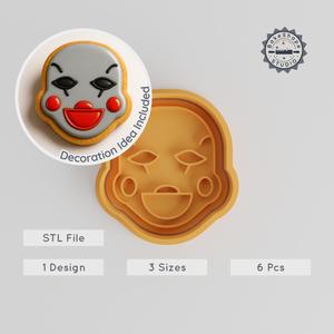 Mangol Halloween Cookie Cutter & Stamp, Scary Face, Ghostly Grin, Fondant Shaping Set, 6-Piece Eerie Visage Collection PRODUCT_973