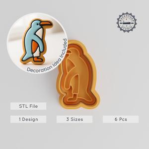Penguin Shape Cutter & Stamp Set, Cookie & Fondant, S/M/L, Sealife Bird Design PRODUCT_1121