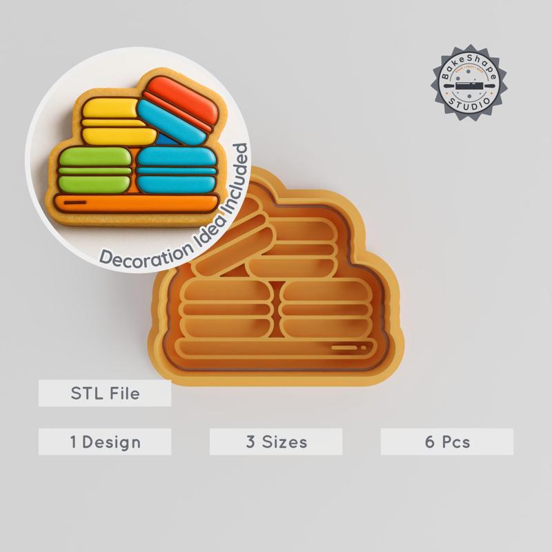 Macaron Shape Cutter & Stamp Set, Perfect for Cookies & Fondant, 6 Pieces, S/M/L Sizes PRODUCT_756