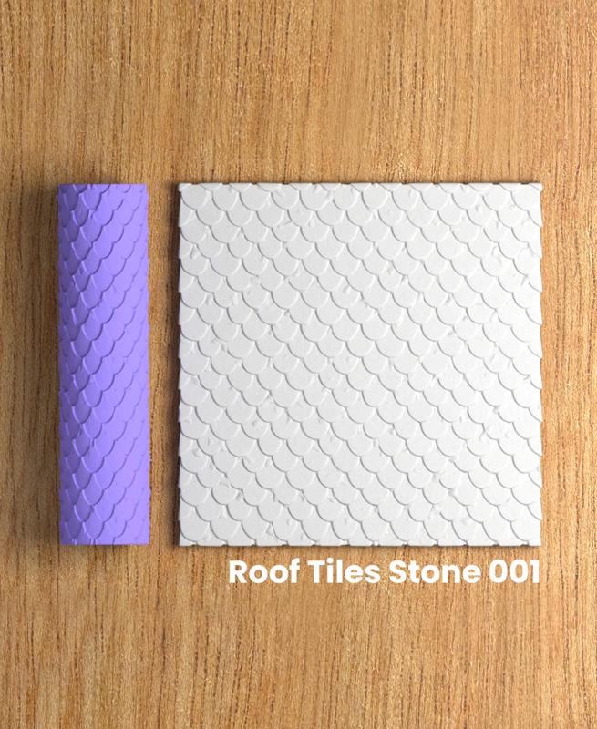 Collection Tumbleweed | Roof Tiles Stone 001 | Polymer Clay Seamless Texture Roller
