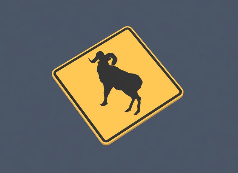 Animal Crossing Road Signs - Deer, Elk, Bear, Moose, Bighorn Sheep