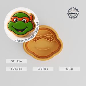 Ninja Shape Cutter & Stamp Set, Cookies & Fondant, Smiley Design, 6-Piece, Includes S/M/L Sizes, Stealth Warrior Theme PRODUCT_1275