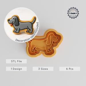 Basset Hound Shape Cutter & Stamp Set, Cookie & Fondant Decor, 3 Sizes, Dog Animal Design PRODUCT_301