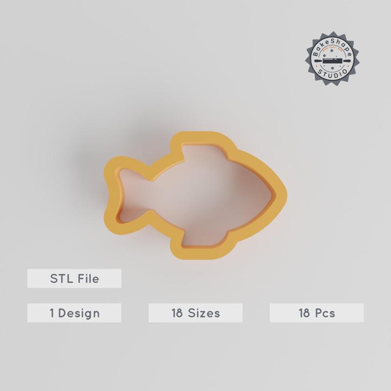 Fish Shape Cutter Set, 18 Pieces, Sea Life Design, Various Sizes 0.75"-5.00", Perfect for Cookies, Fondant & Clay PRODUCT_2719