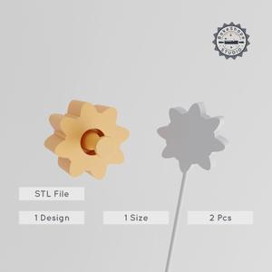 Dahlia Flower Cake Pop Mold, Floral Blossom & Garden Bloom Design Set, 2-Piece 3D Print STL PRODUCT_1254
