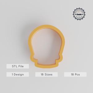 Skull Shape Cutter Set, 18 Sizes 0.75"-5.00", Ideal for Cookies & Fondant, Clay, Danger Skull, Death Icon PRODUCT_156