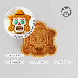Skull Shape Cutter & Stamp, 3 Size Pack, Perfect for Cookies & Fondant, Skeleton Head, Day of the Dead Theme PRODUCT_935