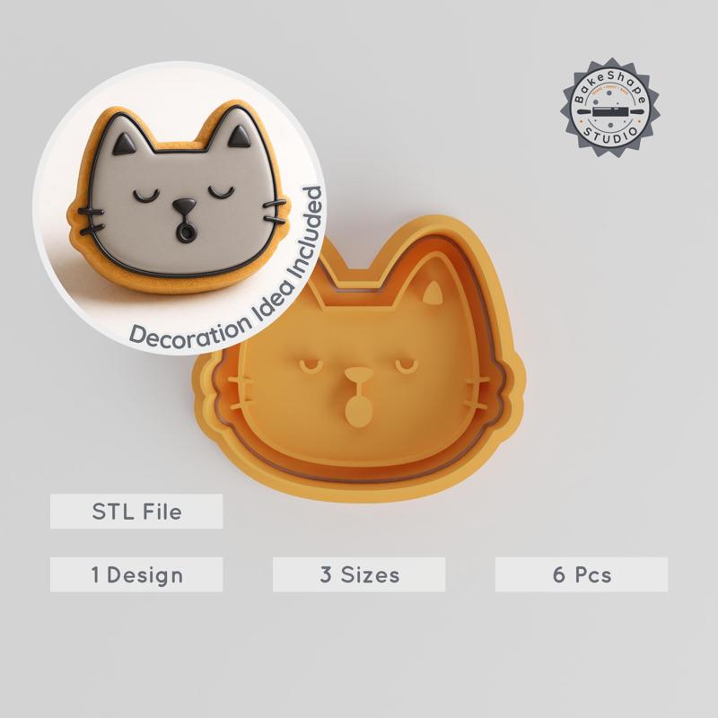 Sleeping Shape Cutter & Stamp Set, Perfect for Cookies & Fondant, 3 Sizes, 6 Pieces PRODUCT_847