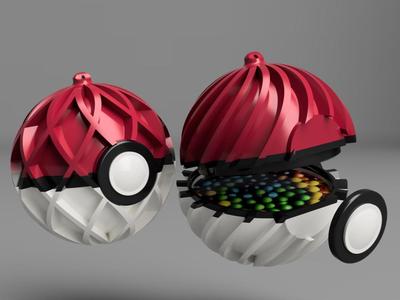 Christmas surprise ball in Pokeball style