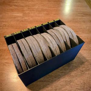 5" Orbital Disc Sander Pads Storage Tray with Labels