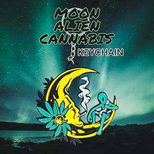 Moon Alien Cannabis Keychain
