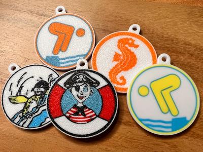 Swimming Badge Keychain Bag Kids