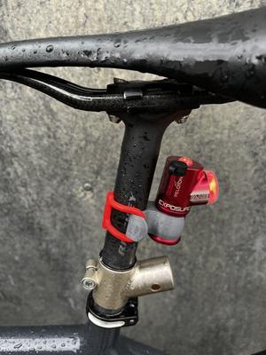 Ole's mounting clip for his Exposure Blaze MK3 light