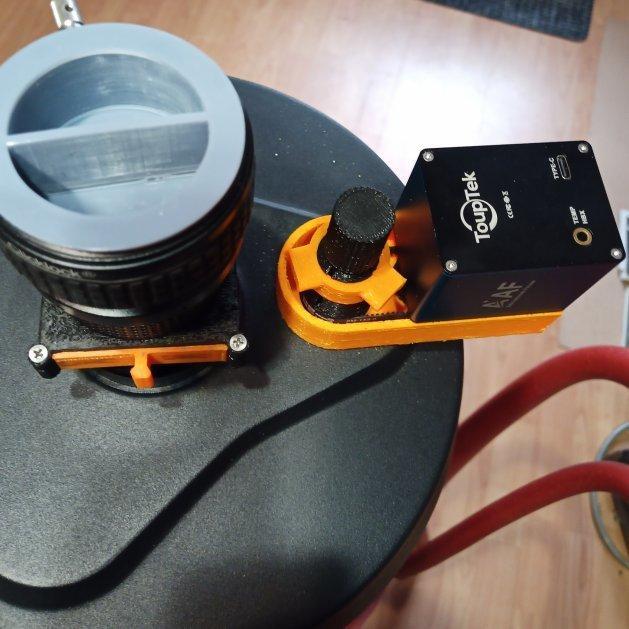Detachable connection between Celestron SC telescopes and Touptek AAF.