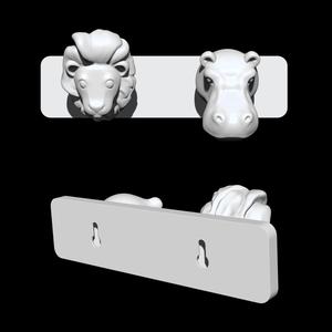 Lion and Hippo - Animal Coat Hanger
