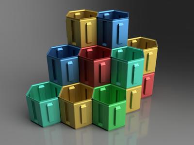 Hex box (stackable, snap-joint, vase mode)