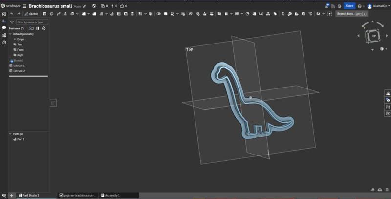 Brachiosaurus cookie cutter