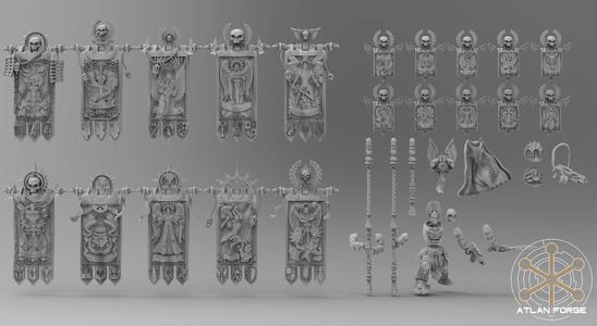 Angelic War Banners (20) + Standard Bearer
