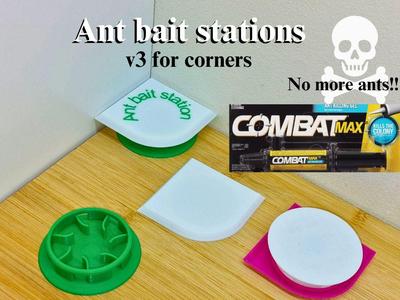 Ant bait station for corners v3. No trap. 