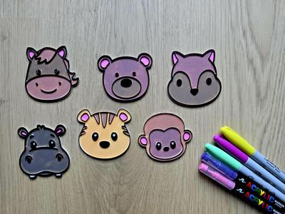 Cute Kawaii Animal Head DIY Color Fun Craft Pack
