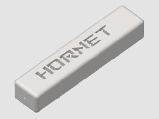 Honda Hornet key fob, 60mm x 12.5mm x 10mm