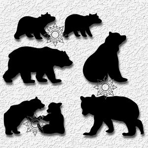bear collection wall art wildlife charms decor