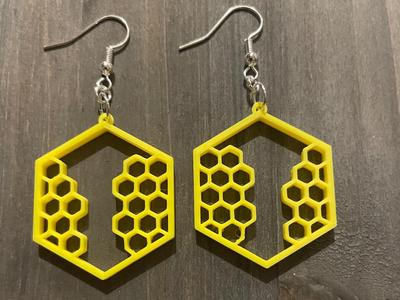 Honeycomb Earrings (Angle)