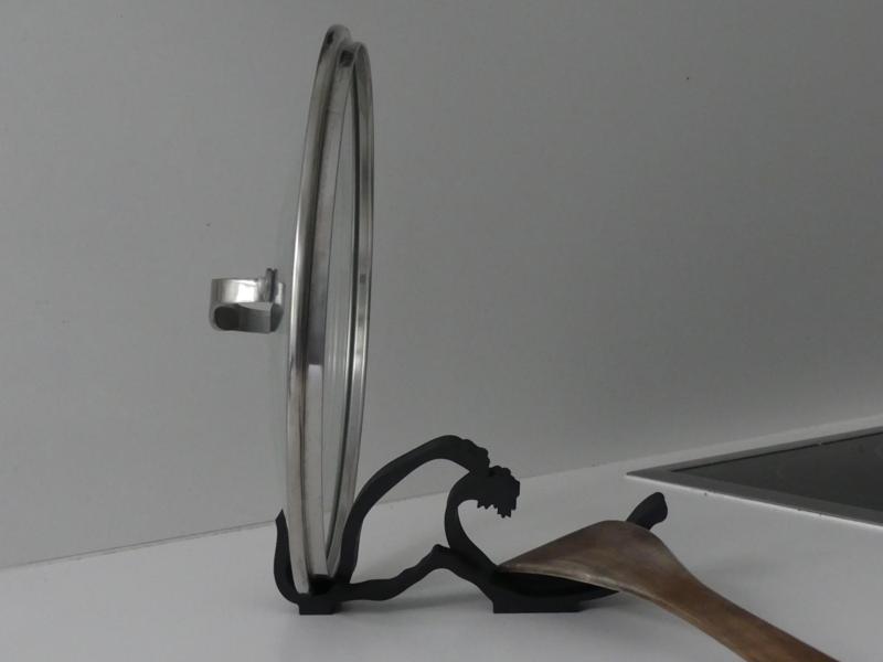 Sculptural Pan Lid and Spoon Holder
