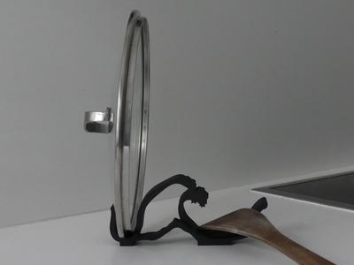 Sculptural Pan Lid and Spoon Holder