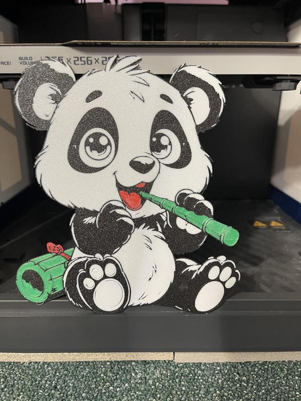 Wall Art - Panda with Bamboo - Multicolor