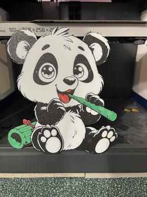 Wall Art - Panda with Bamboo - Multicolor