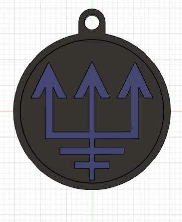Red Rising Blue Sigil Keychain Negativ