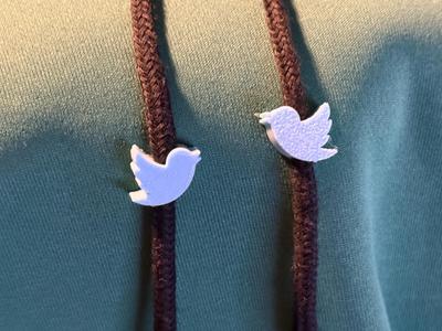 Twitter Bird Drawstring Charms