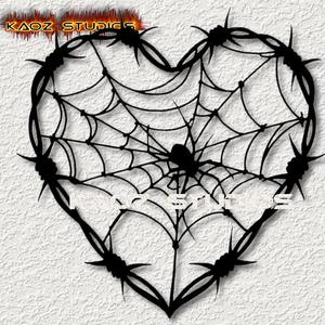 realistic black widow wire heart wall art gothic wall decor spiderweb decoration