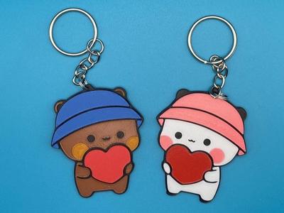 Bubu and Dudu Love heart keyrings