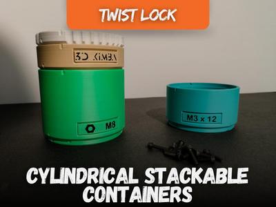 Cylindrical Stackable Containers: Organize Your Loose Items with a Twist