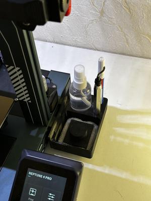 Neptune 4 Pro Stand for build plate cleaner and isopropanol bottle
