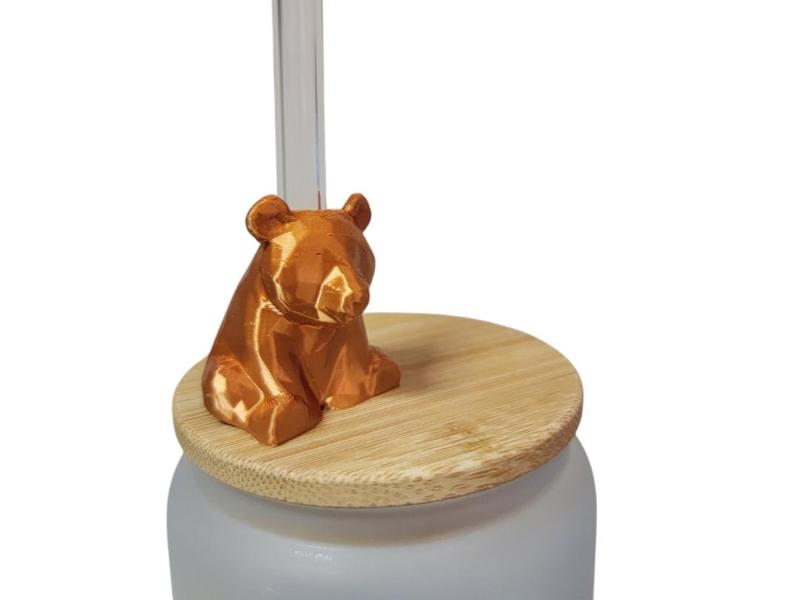 Cute Bear Straw Topper - Fits Stanley Straw