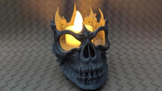 Lich King's Skull - LED Tea light Holder   