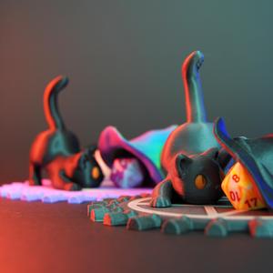 The Witch's Cat - Halloween D20 dice pet