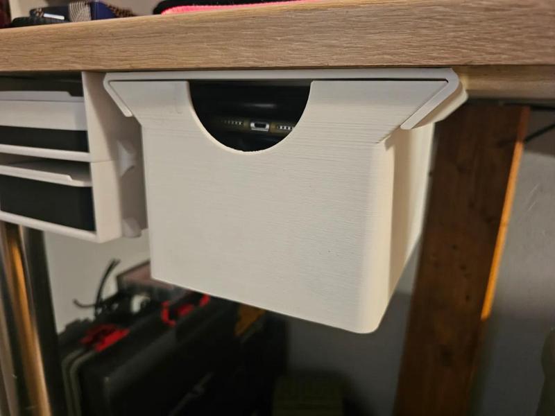 Under desk drawer (no supports)   