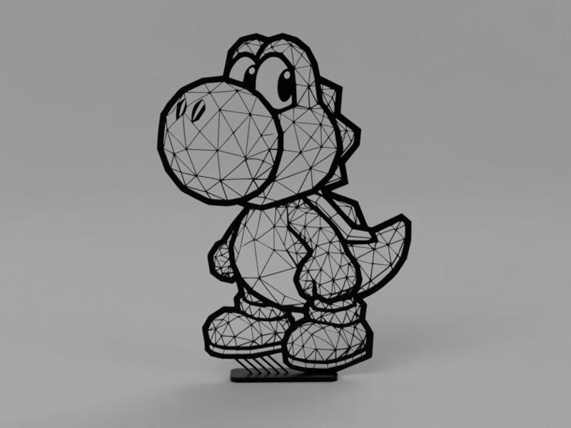 Low poly Yoshi with stand