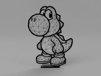 Low poly Yoshi with stand