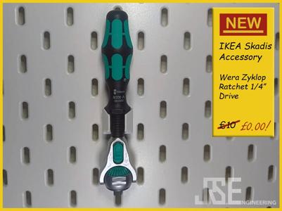 IKEA Skadis Wera Zyklop Ratchet 1/4” Drive Holder