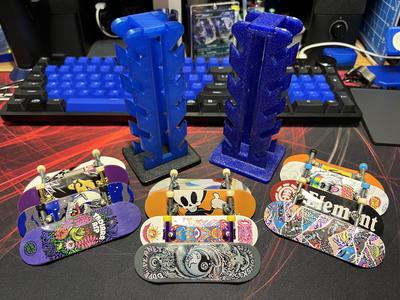Tommy's Tech Shop | Fingerboard Stand / Tech Deck Stand Holds 10 Fingerboards!! | Compatible with ALL Sizes & Easy Print