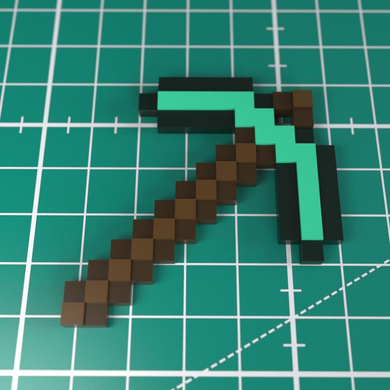 Minecraft Pickaxe Keychain