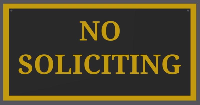 No Soliciting Sign