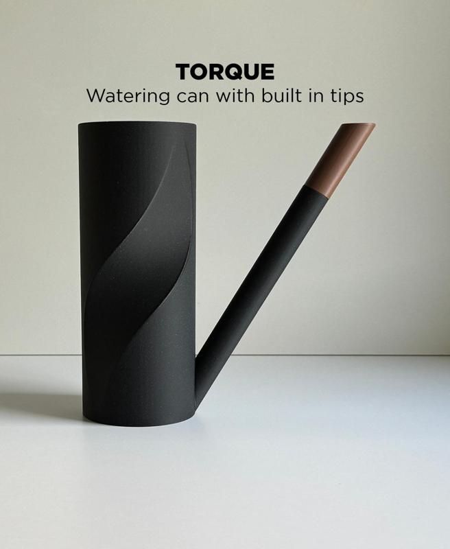 Torque, watering can with interchangeable tips.